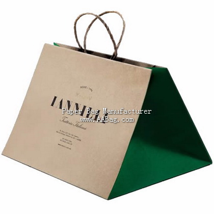 Custom Recycled Kraft Take Away Bags for Traditional Restaurant/Bakery /Food Store