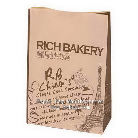 Customize Recycled  Printing Kraft Paper Bag for Bakery