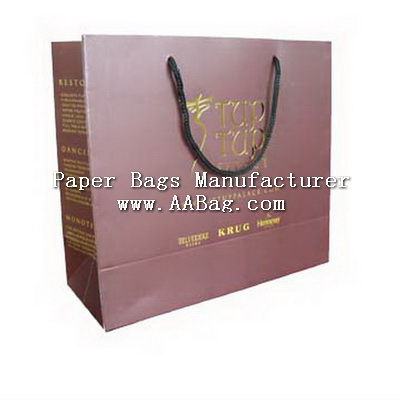 unique Paper Bag with Golden Hot stampled Brand