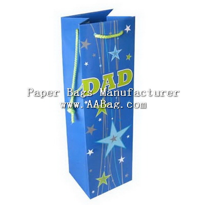 Paper Wine Bag with father Holiday Theme