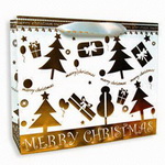 Luxury Gift Bag with Golden Christmas Design