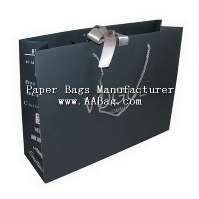 Luxury Apparel Paper Bag with Silver Hot stamping brand/Logo design