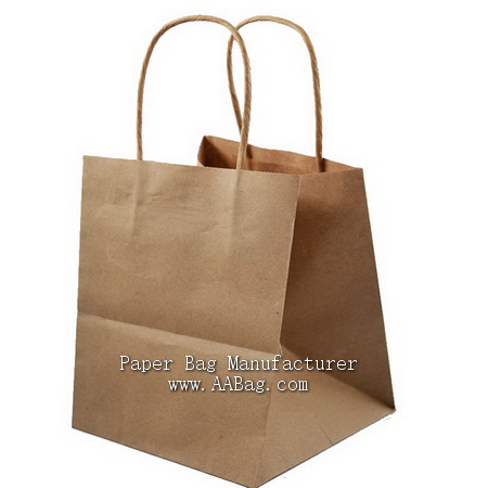 Custom Wide bottom Bakery Take Away Paper Bags  for Restaurant