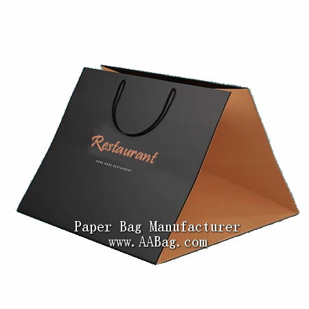 Customize Luxury Wide bottom take out bags with logo for Food delivery