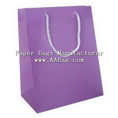 Plain Solid color printed Matte Lamination Bag with Rope Handle