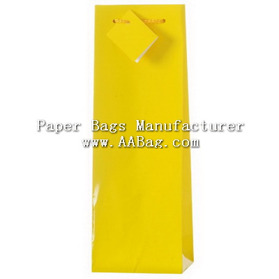 Custom Solid color Printed Bags with paper tag for bottle Packaging