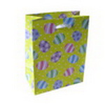 Custom Paper Gift Bag with colorful Easter Eggs Design