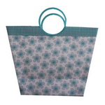 Custom Gift Paper Bag with Plastic circle Shape: Trapezia