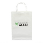 Custom white Kraft Paper Shopping Bag with 2 color printed logo