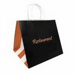 Custom Printed White Kraft Bag Take Out Bag with logo for restaurants