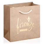 Custom natural kraft Paper Bag with hot Stamped Logo