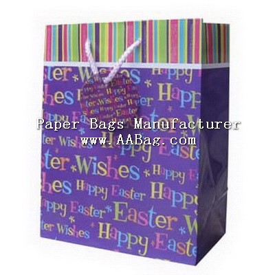 Custom design Paper Gift Bag with tag for Happy Easter