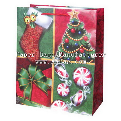 Custom Design Paper Gift Bag for Happy New Year & Christmas