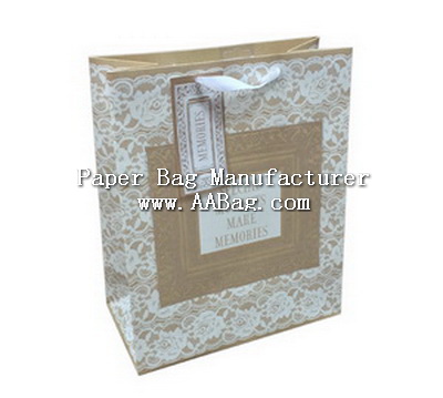 Custom Eurotote Kraft Paper Bag with Paper Rope;Eco-friendly(small design)