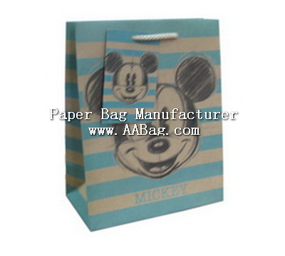 Custom Eurotote Kraft Paper Bag with Paper Rope;Eco-friendly(small design)