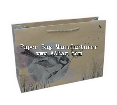 Custom Eurotote Kraft Paper Bag with Paper Rope;Eco-friendly(small design)