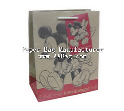 Custom Eurotote Kraft Paper Bag with Paper Rope;Eco-friendly(small design)