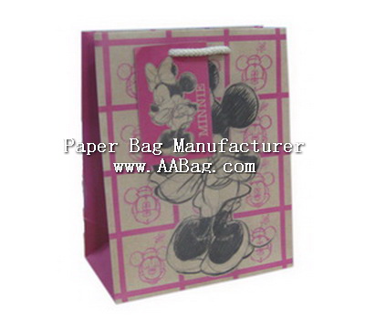 Custom Eurotote Kraft Paper Bag with Paper Rope;Eco-friendly(small design)