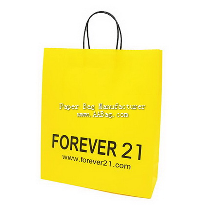 Custom White Kraft Paper Shopping Bag with brand