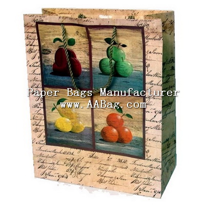 Paper Gift Bag with Fruit Artwork